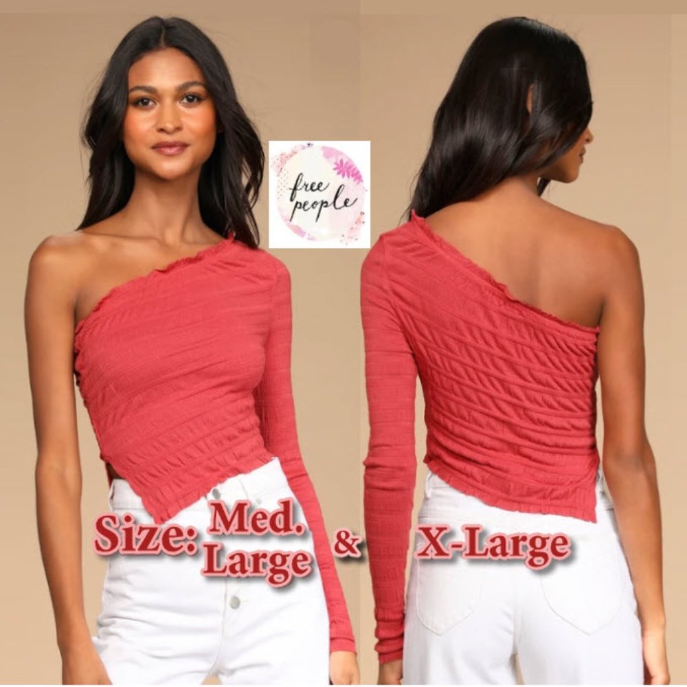 Free People Jasmine One-Shoulder Top - Color: Red Clover